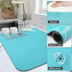 Dish Drying Mat for Kitchen Counter, Heat Resistant Drainer Mats - Image 3