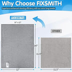 FIXSMITH Grey Microfiber Cleaning Cloth -Pack of 24, Highly Absorbent Cleaning - Image 6