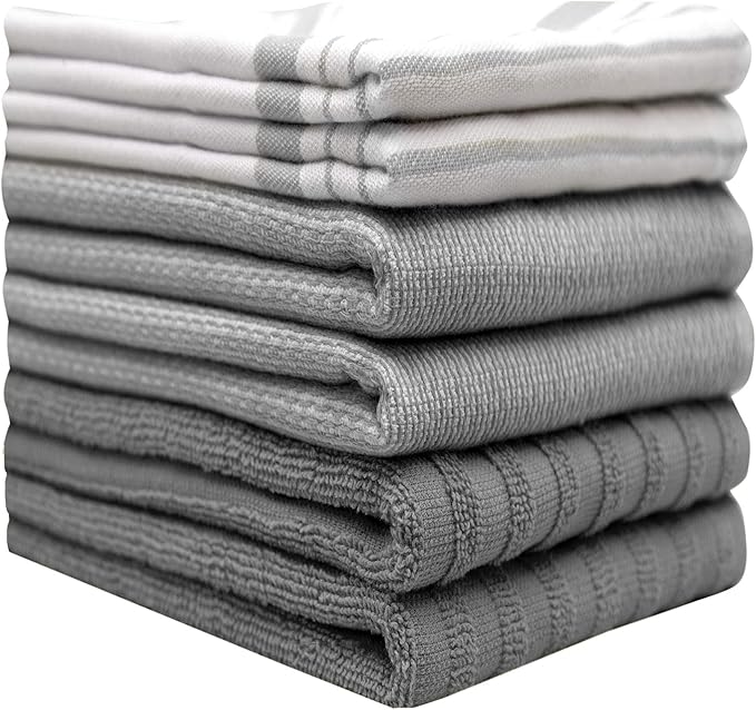 Premium Kitchen Towels | Large Cotton Dish Towels | Flat & Terry Highly - Image 2