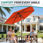 AreShark 7.5FT Patio Umbrella Table Market Umbrella with 6 Sturdy Ribs, Button Tilt/Crank, Heavy-Duty Outdoor Umbrellas for Pool, Deck, Garden and Backyard, Orange - Image 4
