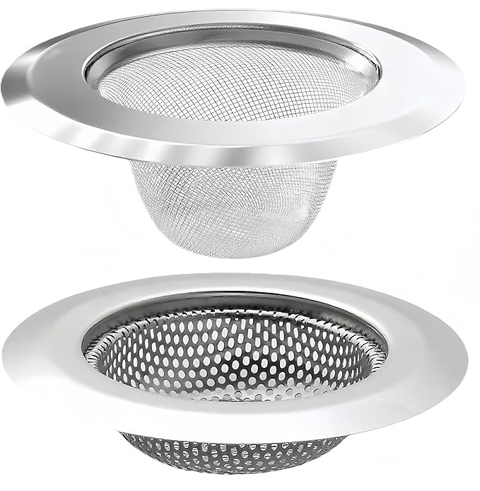 2PCS Kitchen Sink Drain Strainer, Stainless Steel Mesh Sink Strainer, Kitchen by CINBILCORN