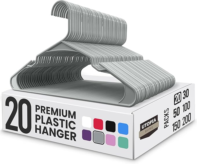 Utopia Home Plastic Hangers 20 Pack by UTOPIAHOME