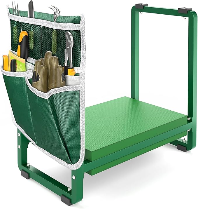 FLINTER 10.2" Wider Garden Kneeler and Seat, Heavy Duty Thick Gardening Bench for Kneeling and Seat - Garden Kneelers for Seniors, Gardening Stools for Women, Grandparents, Gardeners, Green by FlinterOfficial