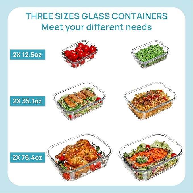 Vtopmart 2.26L/76oz Extra Large Glass Food Storage Containers - Image 6