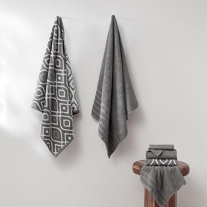 Modern Threads Oxford 6-Piece 100% Cotton Towel Set – Yarn Dyed Jacquard & - Image 4