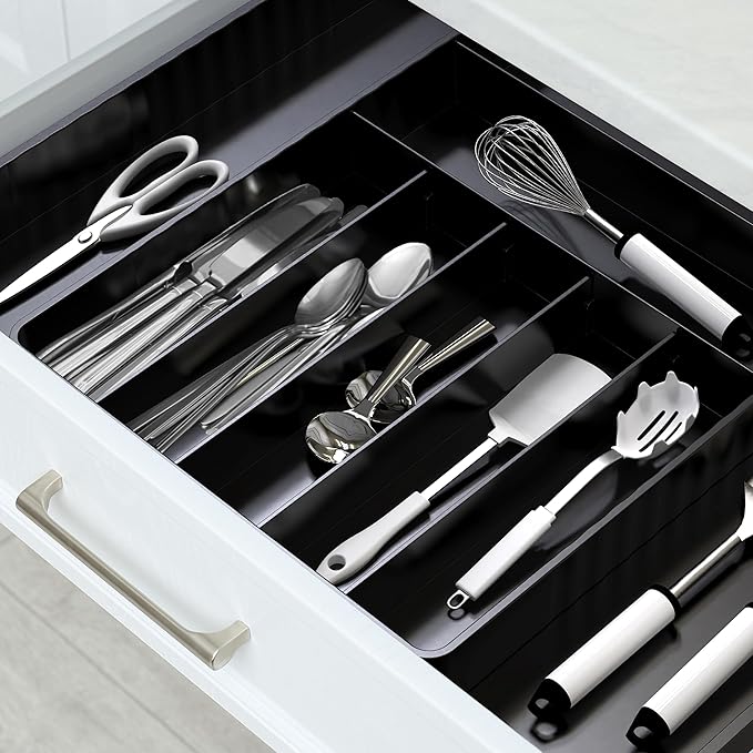 Simple Houseware Expandable Kitchen Drawer Flatware Organizer - Image 9