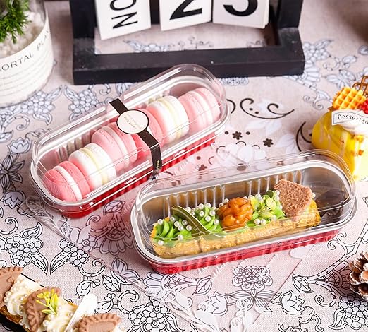 50 PACK Mini Cake Pans with Lids and Spoons, Rectangular Aluminum Foil Bread Pan - Image 2