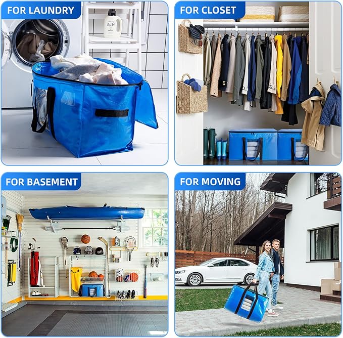 TAILI Extra Large Moving Bags, 2 Pack Blue Heavy Duty Totes - Image 9