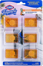 Clorox Fraganzia Stick-On Gel Fresheners, Island Escape Trash Can Deodorizer Up by Clorox