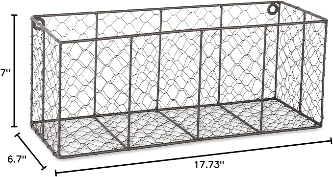 DII Chicken Wire Collection Farmhouse Vintage Wall Baskets, Medium Basket - Image 7
