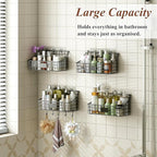 Hanging Wall Wire Basket-4Pack, Large Metal Organizer Baskets & Bathroom Shower - Image 9