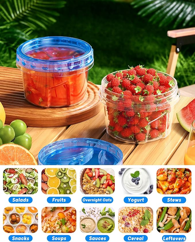 12 Pack-17oz Freezer Storage Containers, Plastic Food Storage Containers - Image 6