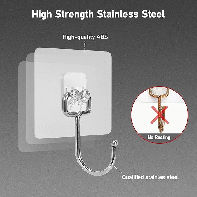 Stainless Steel Large Adhesive Hooks - Image 5