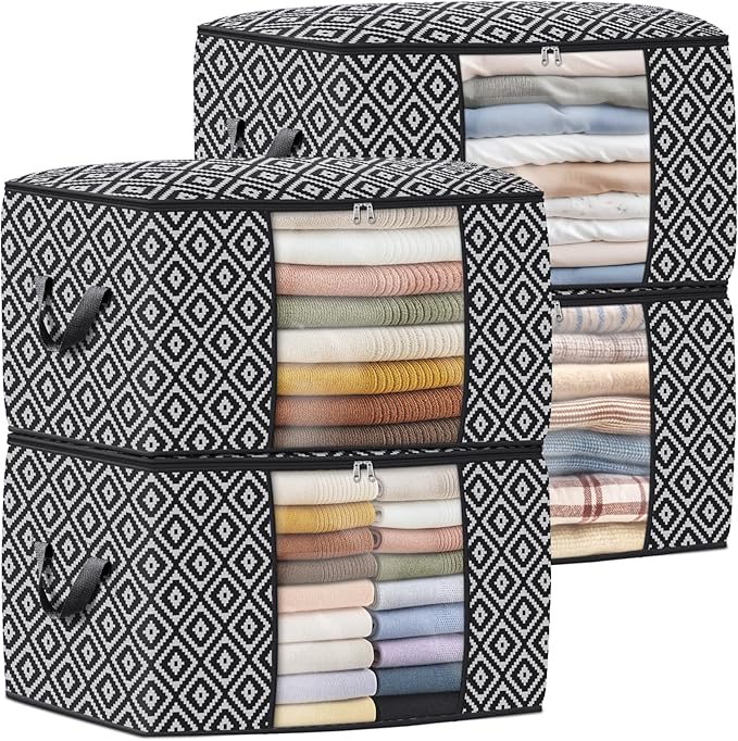 Direct 100L, 4 Pack, Storage Containers, Large Clothes Storage Bins Foldable by StorageTastic