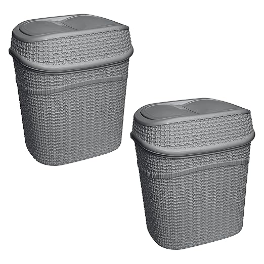 Bath Bliss 2 Pack Sailor Knot Swing Top Waste Bin | Dimensions: 11.22" x 8.27" by BathBliss