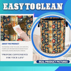 Folk Flower Art Laundry Basket Boho Floral Print Oxford Cloth Laundry Hamper - Image 8