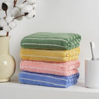 Hand Towels for Bathroom, 100% Cotton Striped Pattern Soft Absorbent Towel Set - Image 6
