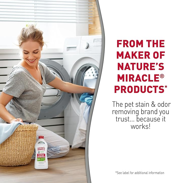 Nature’s Miracle Laundry Boost In-Wash Stain and Odor Remover, 32 Ounces - Image 8