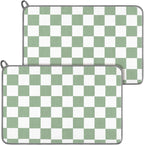 Zonon Green Checkered Dish Drying Mat by Zonon