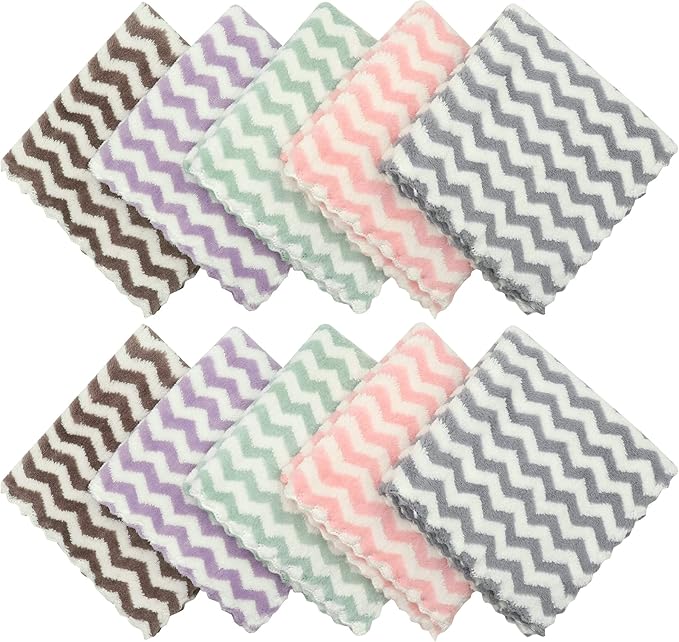 Microfiber Cleaning Cloth Lint Free Cleaning Rags, 10 Pack Fast Drying Dish Rags - Image 2