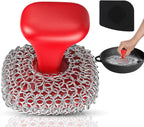 Cast Iron Scrubber | Dish Scrub Brush | 316 Cast Iron Cleaner Chainmail Scrubber by Purgreat
