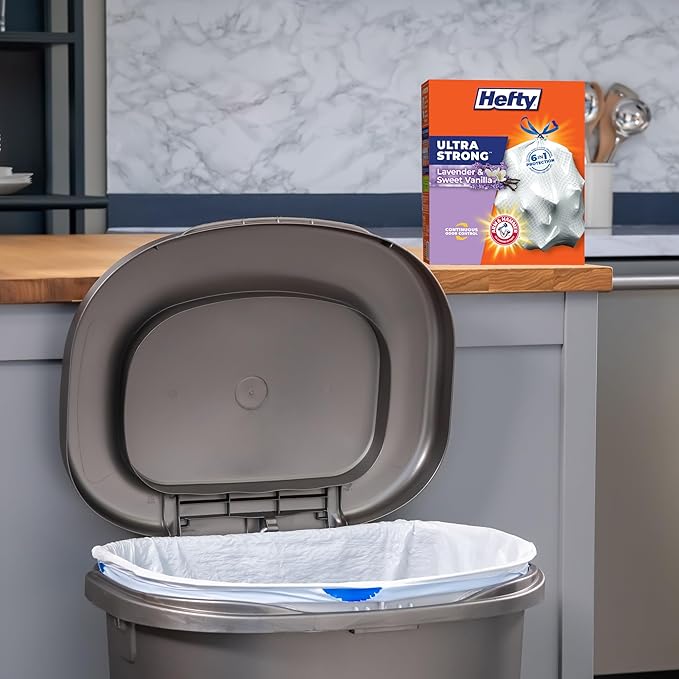 Hefty Ultra Strong Tall Kitchen Trash Bags, Lavender & Sweet Vanilla Scent - Image 2