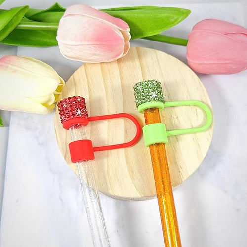 12 Pack Replacement Swirl Straws and Diamond Straw Cover - Image 2