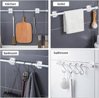 2PCS No Drill Curtain Rod Brackets No Drilling Self Adhesive Curtain Rod Holder - Image 5