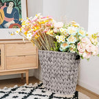 Wicker Trash Can, Waterproof Bathroom Waste Basket, Plastic Wicker Woven Waste - Image 4
