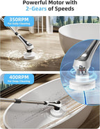 Electric Spin Scrubber, Cordless Shower Scrubber - Image 3