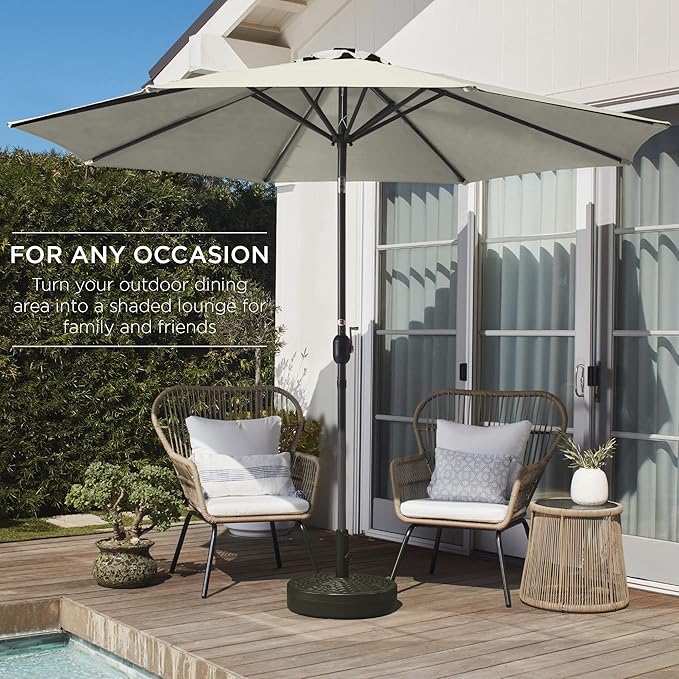 Best Choice Products 10ft Outdoor Table Compatible Steel Polyester Market Patio Umbrella w/Crank and Easy Push Button Tilt - Image 3