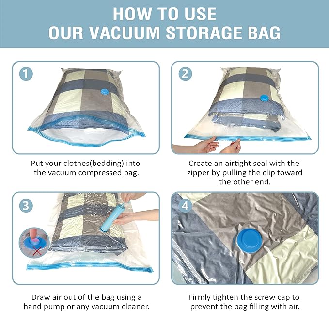 Cozy Essential Vacuum Storage Bags, Compression Space Saver Bags - Image 6