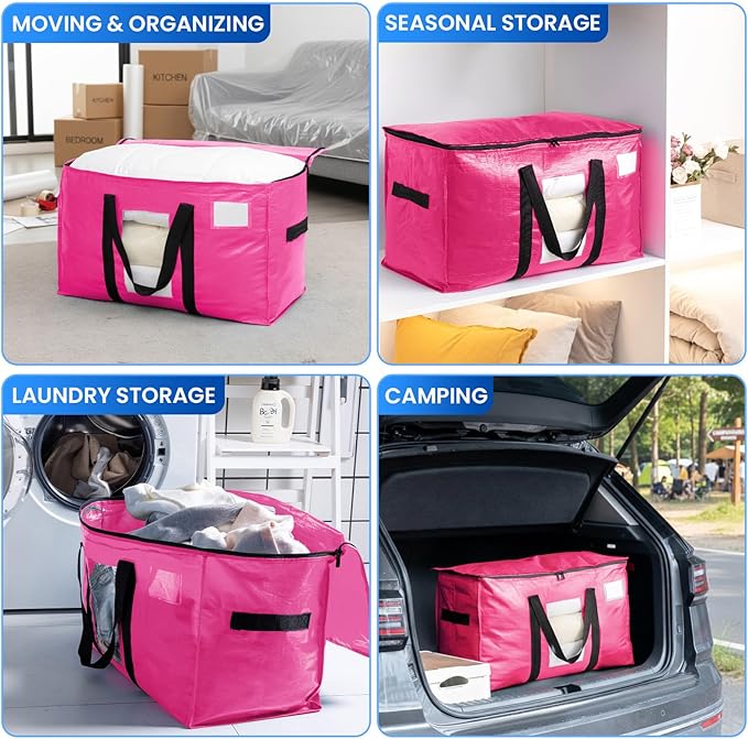 TAILI 12 Pack Pink Extra Large Moving Bags, Heavy Duty Totes - Image 8