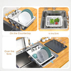 Dish drying rack expandable over the sink, in the sink and - Image 2