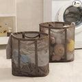 Mesh Bag with Handles, Collapsible Laundry Basket, Foldable Laundry Bag by HGZBS