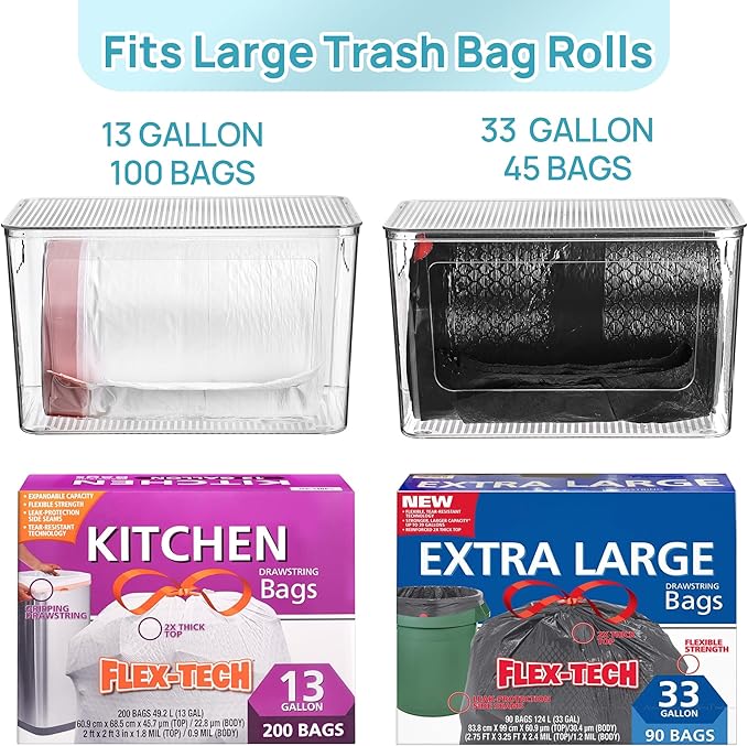 Vtopmart 1 Pack Trash Bag Holder, Stackable Garbage Bag Dispenser - Image 3