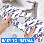 Watercolor Lavender Bunches Kitchen Sink Splash Guard Mat Absorbent Fast Drying - Image 6