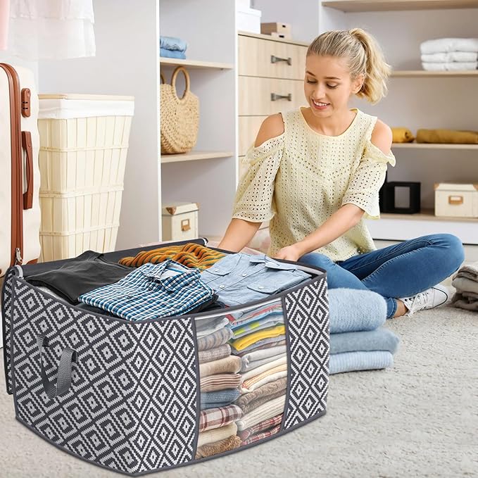 Direct 100L, 6 Pack, Storage Containers, Large Clothes Storage Bins Foldable - Image 7