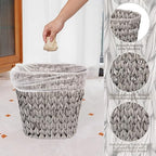 Wicker Trash Can, Waterproof Bathroom Waste Basket, Plastic Wicker Woven Waste - Image 5