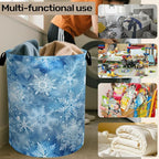 Winter Laundry Basket, Snowflakes Laundry Hamper, Heavy Duty 60L Dirty Clothes - Image 6