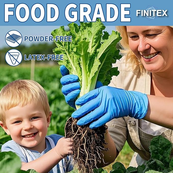 FINITEX Blue Disposable Nitrile Exam Gloves - Image 3