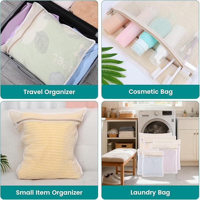 6Pcs Durable Cotton Mesh Laundry Bags - Image 6