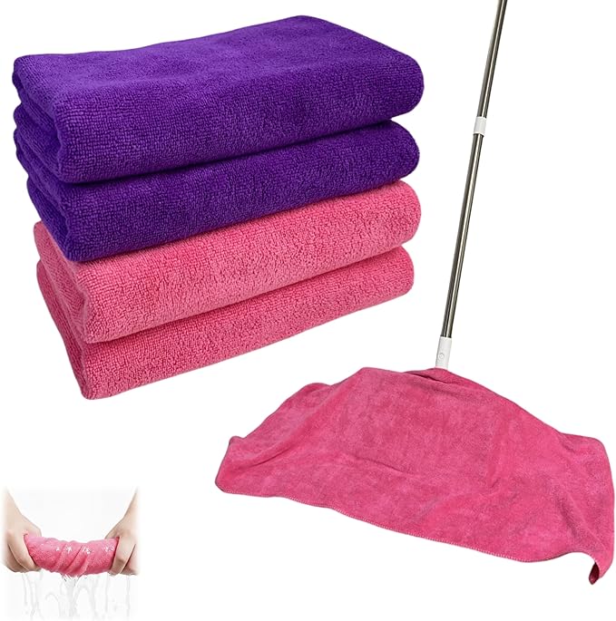 4Pcs Extra Large Microfiber Cleaning Cloths – 30x20 in Mop Towels by Unknown
