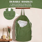 Canvas Laundry Bags with Handles & Square Base 18"Lx18"Wx27.6"H, Extra Large - Image 4