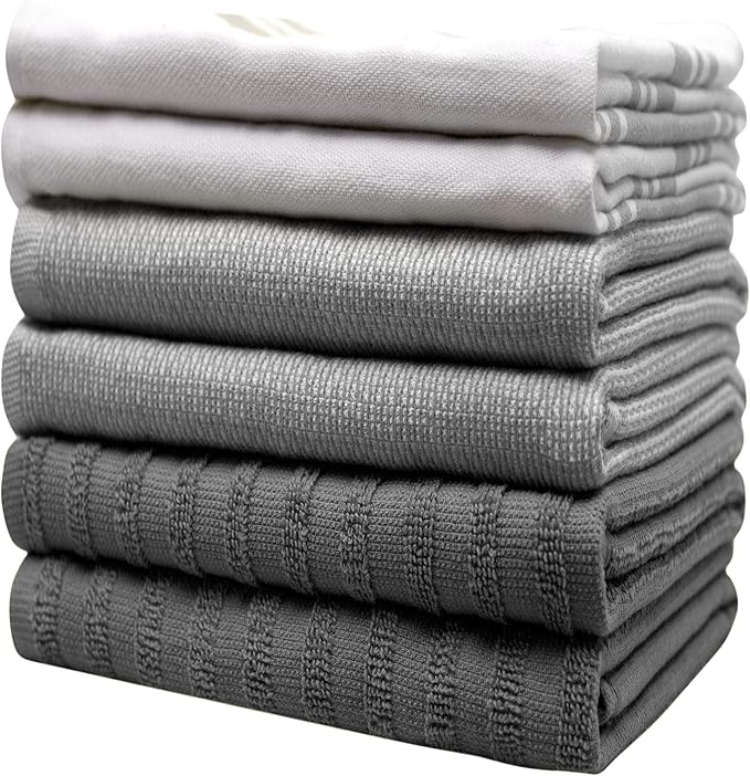 Premium Kitchen Towels | Large Cotton Dish Towels | Flat & Terry Highly - Image 6