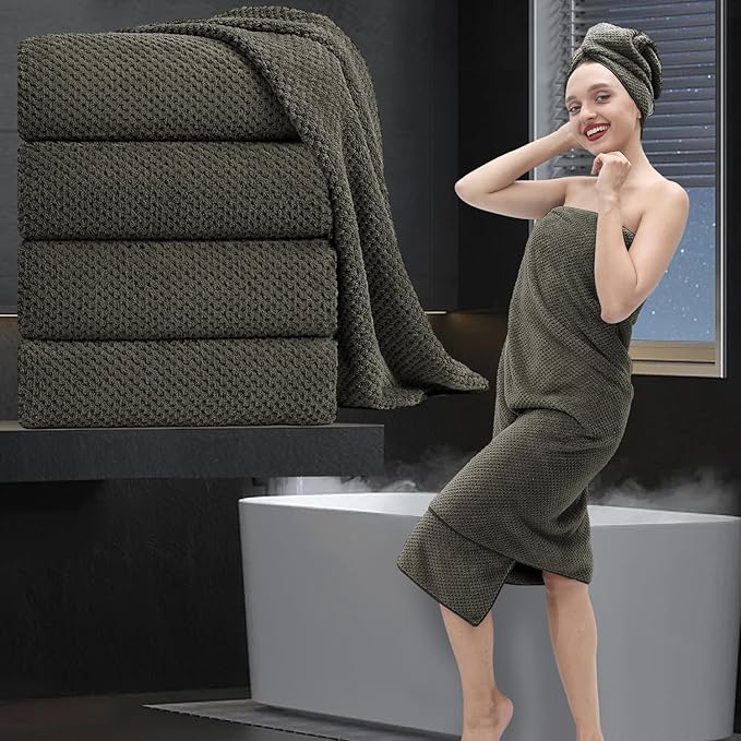 Extra Large Bath Towel Set of 4, Oversized Bath Sheet Super Soft Highly by MAGGEA