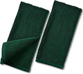Jacquotha 2-Piece Hand Towels Set in Forest Green, Wavy Striped Jacquard Towels by Jacquotha