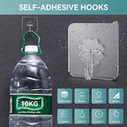 50 Pack Sticky Hooks for Hanging Heavy Duty, Wall Hook Adhesive, Transparent - Image 5