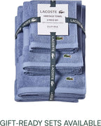 Lacoste Heritage 100% Supima Cotton Hand Towel, Light Denim, Premium Super Soft - Image 5