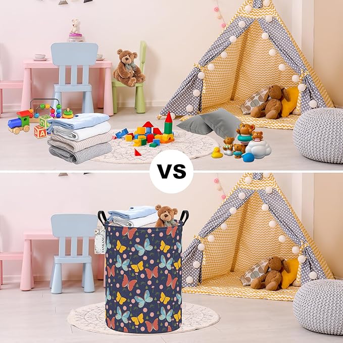 FANKANG Storage Basket, Nursery Hamper Canvas Laundry Basket Foldable - Image 6